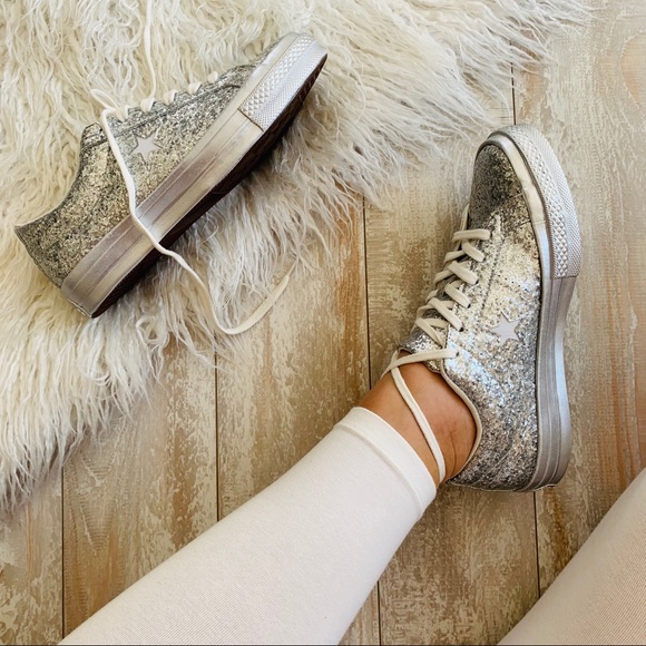 NWT Converse ID Custom Silver Glitter - Picture 2 of 8